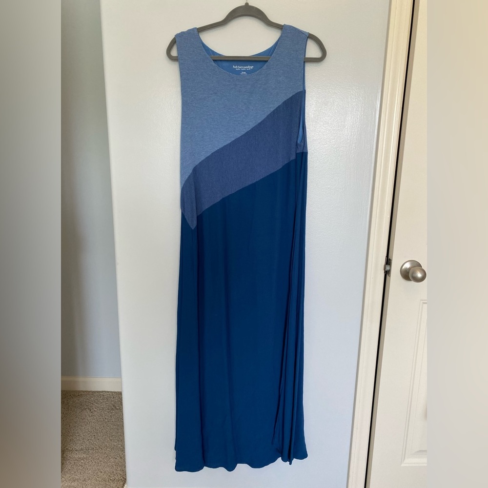 Soft Surroundings Flatter Me Colorblock Maxi Dress